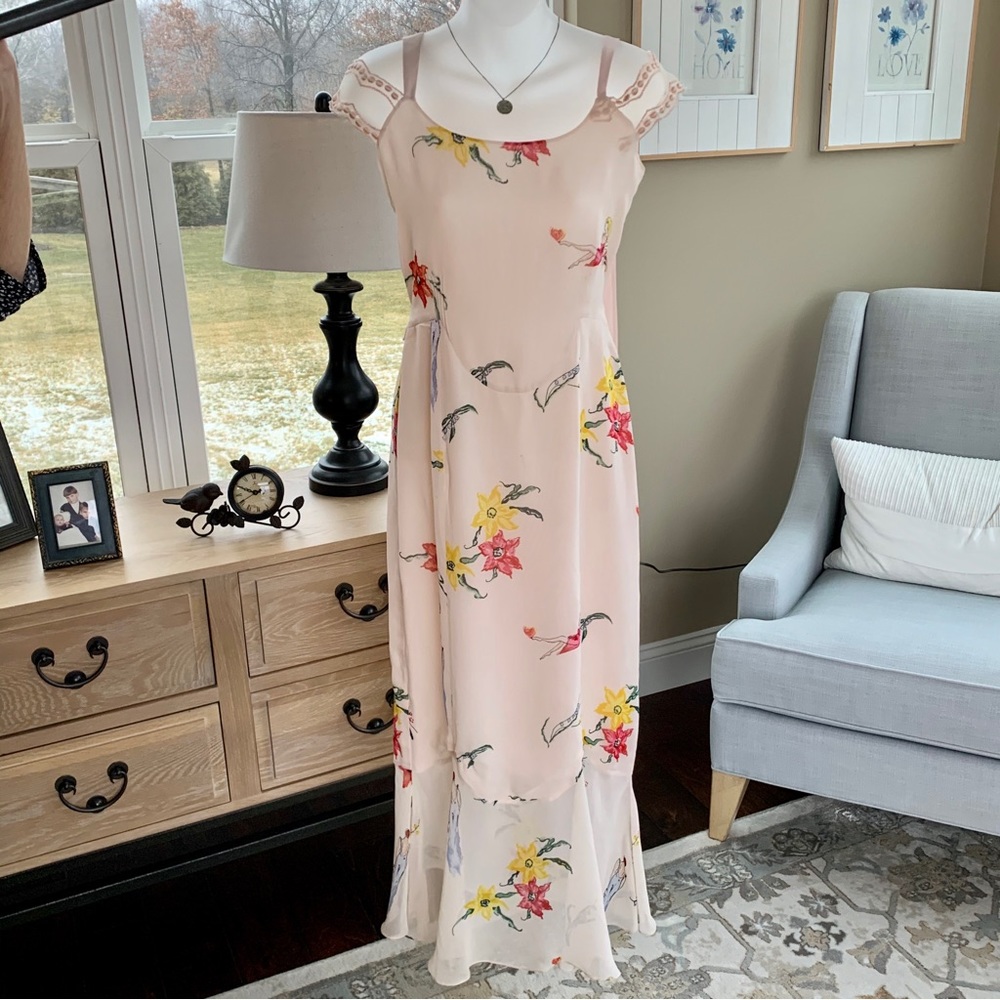 RARE Vintage Age of Love By Nataya Midi Dress‎ Floral Size Small/Medium